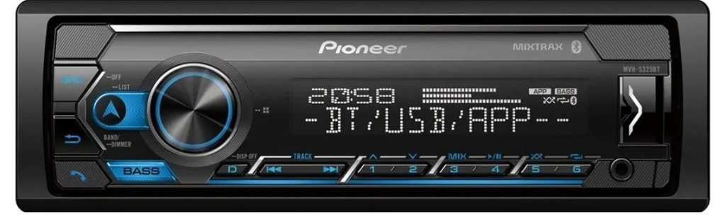 Autoestéreo para auto Pioneer MVH S325 con USB y bluetooth