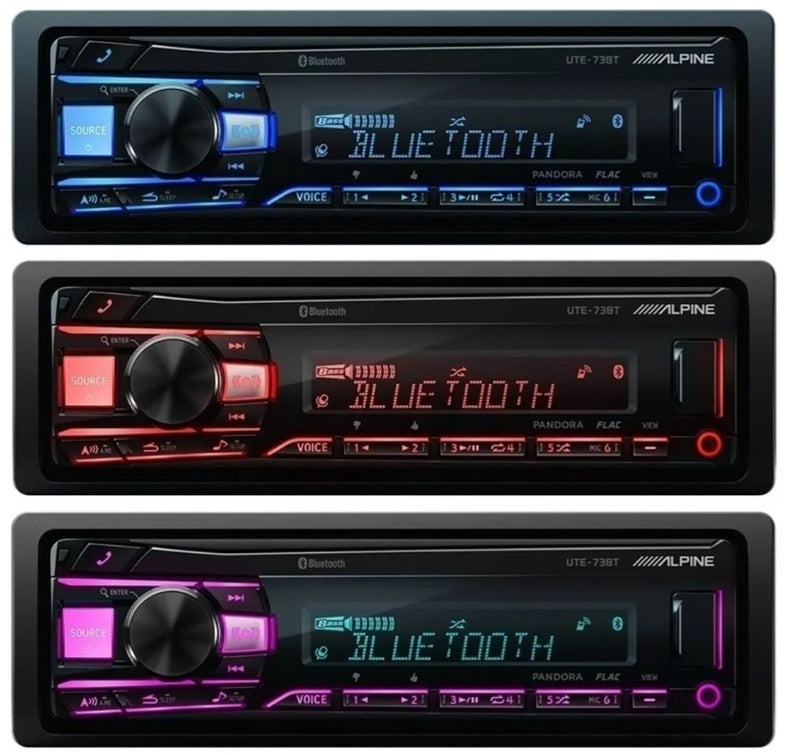 Autoestereo Alpine Bluetooth Multicolor Usb Mp3 Ute-73bt