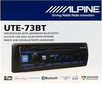 Autoestereo Alpine Bluetooth Multicolor Usb Mp3 Ute-73bt