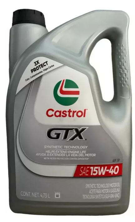 Castrol Aceite de Motor GTX 15W40 4.73Lts Garrafa PLATINA CLIO (RECOMENDADO)