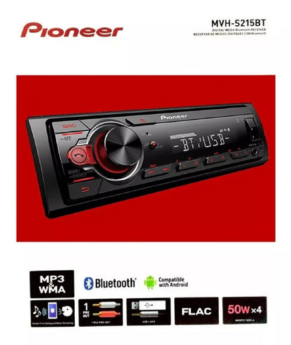 Autoestéreo para auto Pioneer MVH S215BT con USB y bluetooth