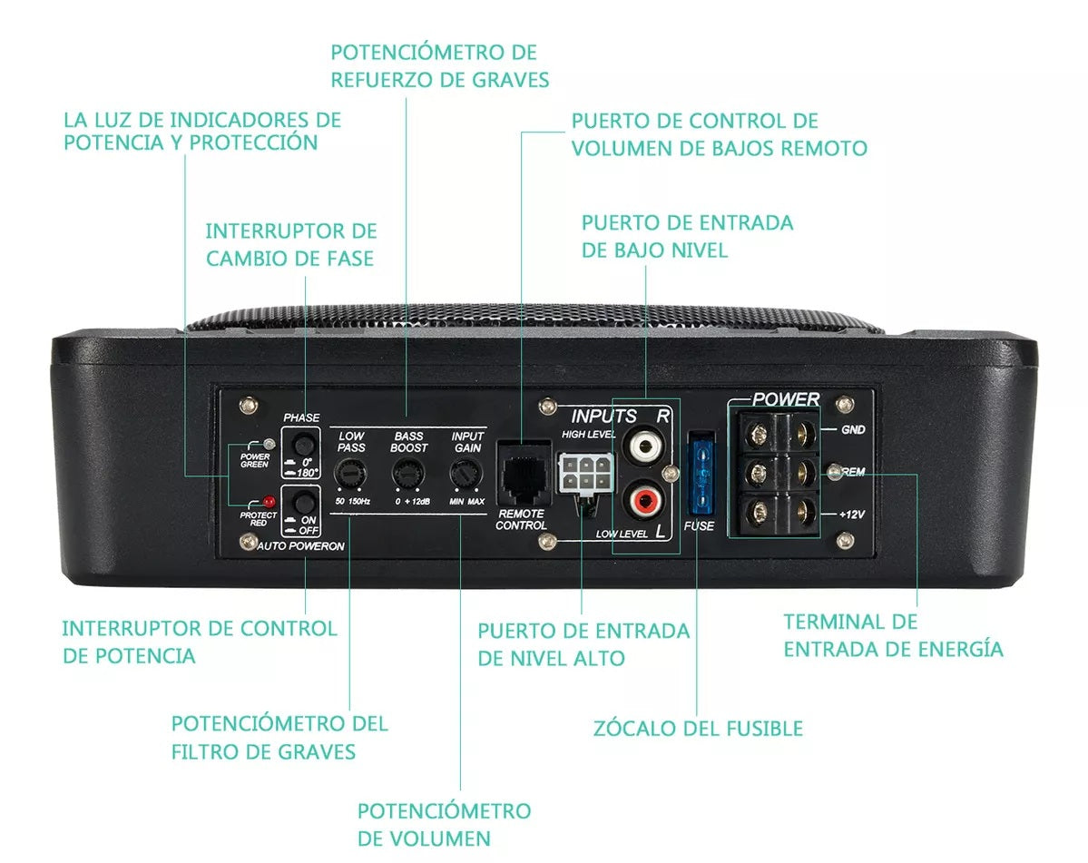 Bocina Subwoofer Amplificado Stanew De 10 In 600w Para Auto