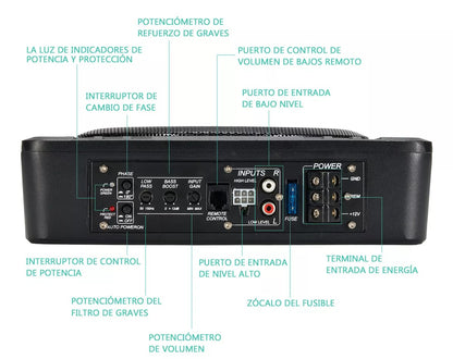 Bocina Subwoofer Amplificado Stanew De 10 In 600w Para Auto